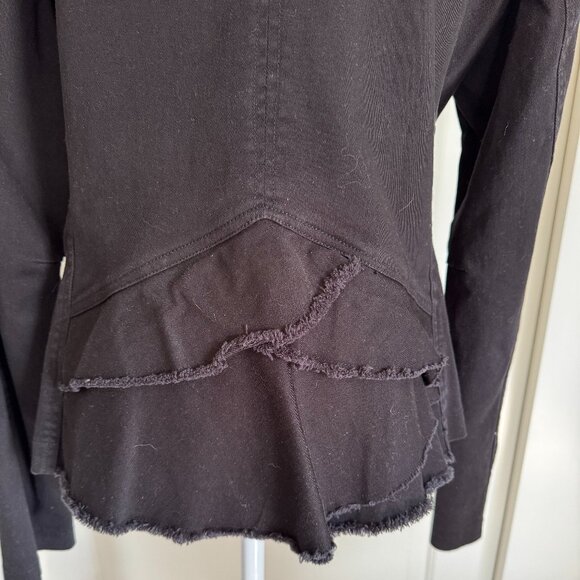 Luii Black Stretch Blazer with Back Ruffles, Size XL - Picture 5 of 7